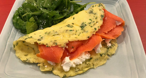 Lox & Goat Cheese Omelet with Fresh Herbs